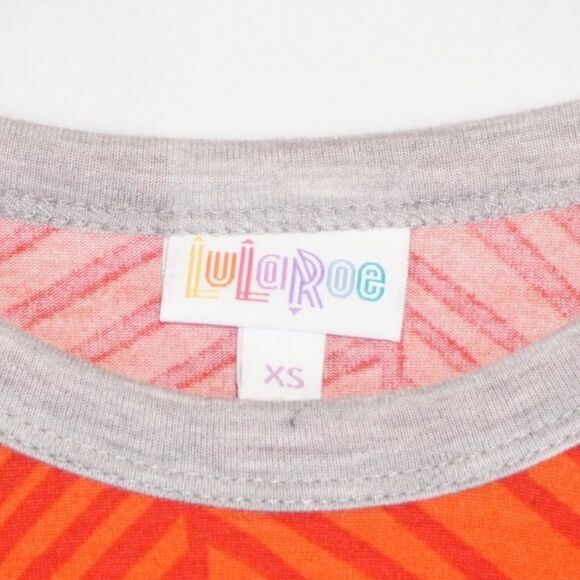 LuLaRoe Orange/Gray Baseball-Style Randy Tee, XS - Picture 2 of 6